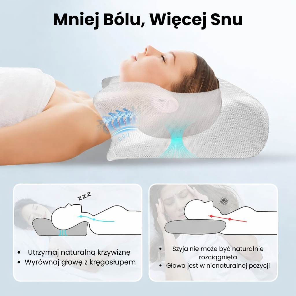 ErgoDream™ – Ergonomiczna poduszka ortopedyczna memory 2w1 na zdrowy sen